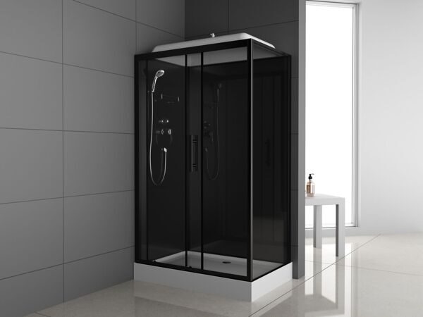 Душевая кабина ODA 8801 L 120*80*215 без гидромассажа, прямоугольная, тон/ст. низкий поддон
